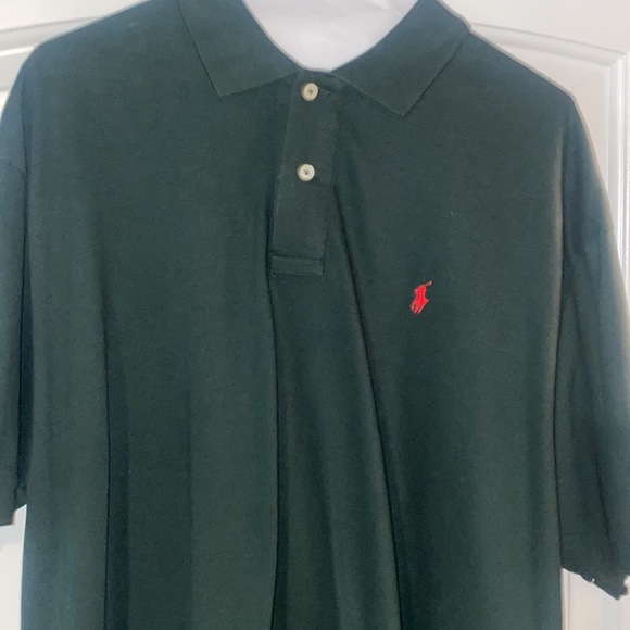 Polo shirt dark green with red polo, XL - Picture 5 of 7